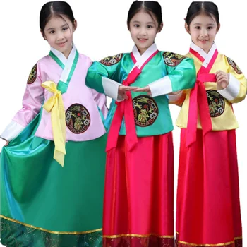 2021 Fete Hanbok Nou Tradiționale coreene Minoritate Performanța Copiilor Dans Haine Hanfu Fete Hanfu Rochie 0
