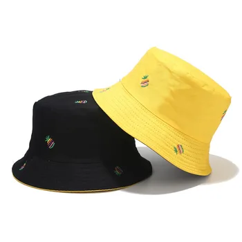 2021 Fructe de Ananas Imprimare Găleată Pălărie Pescar Pălăria în aer liber, de Călătorie Pălărie de Soare Capac Pălării pentru Bărbați și Femei 136 3