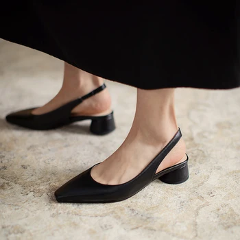 2021 Moda negru Pantofi Femei a Subliniat Toe Pompe doamnelor Rochie Pantofi Low-toc Pantofi Nunta, Pantofi Sandale zapatos de mujer