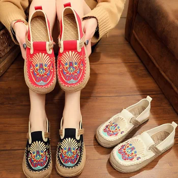 2021 Vara Nou Stil Simplu Femei Pantofi Vechi Beijing Pânză Pantofi Denim Pantofi de Panza +Pure de Mână Brodate Branț FIERBINTE BJ-800