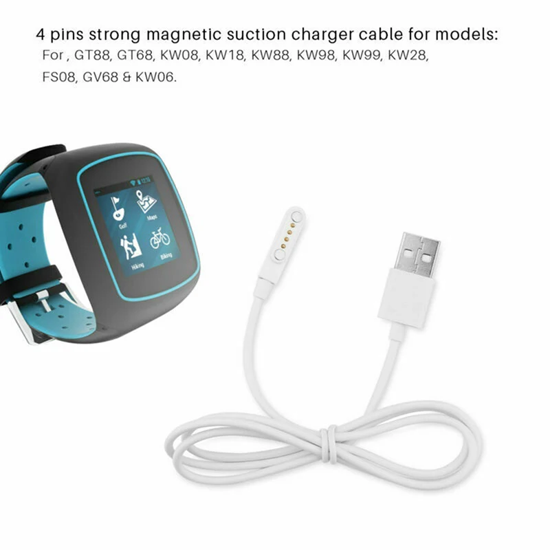 Cablu de încărcare USB 2.0 de sex Masculin la 4 Pin Magnetic Încărcător Cablu de Cablu Pentru Smart Watch GT88, GT68, KW08, KW18, KW88, KW98 2
