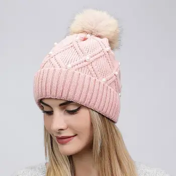2022 Femei Lână Pălărie Tricotate Toamna Iarna Cald Lână Minge Mare Capac Îngroșat Doamnelor Capace Brimless Respirabil Moda Casual Pălărie 1