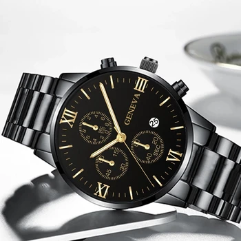 2022 Moda Mens Ceasuri de Lux pentru Bărbați din Oțel Inoxidabil Cuarț Ceas de mână de Om Casual din Piele Ceas Luminos Ceas relogio masculino 3