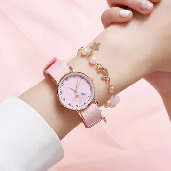 2022 NOU Ceas Femei din Bumbac de Moda Casual, Ceasuri Simple, Doamnelor Mici Dial Cuarț Ceas Rochie de Fată Ceasuri Reloj mujer 2