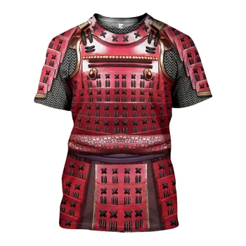 2022 Noua Armura Samurai 3D Imprimat Tricouri de Vara Barbati Maneca Scurta Harajuku Casual Streetwear Unisex Haine de Vară