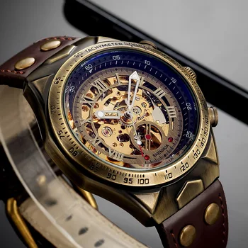 2022 nouă ceasuri mecanice de Moda Automată ceasuri gol afară clasic Casual Mens Watch Curea din Piele Ceas de mână de afaceri