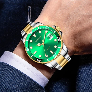 2022 nouă ceasuri pentru barbati de Moda Verde Ceas Barbati GMT Bezel Rotativ Japonia Miyota 2115 Movt Complet din oțel Inoxidabil Quartzwatches 0