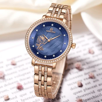 2022 Top Brand de Lux Ceas NAVIFORCE Femei de Moda Casual, Ceasuri Simple, Doamnelor Mici Dial Cuarț Ceas Rochie Reloj Mujer 1