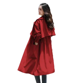 2022Lining Primavara Toamna Haină Nouă Femei Hanorac Subțire Stil Britanic Jacheta Talie mai Subtire Mid-Lungime Feminin Șanț Coat179