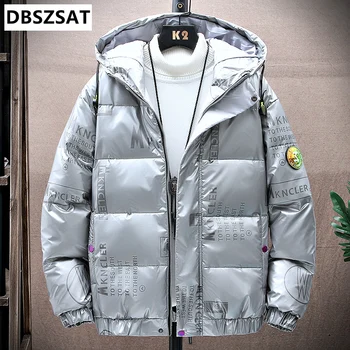 2023 moda pentru Bărbați de iarnă alb rață jos jacheta versiunea coreeană de tendința de îngroșare scurt geacă casual tineret 0