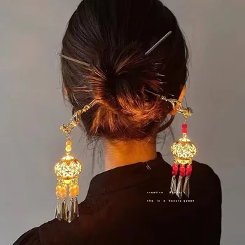 2023 Stil Chinezesc Felinar Lumina Ciucure Ac De Păr Pan Păr Antice Ac De Păr De Zi Cu Zi Han Accesorii Costum Ac De Păr Accesorii De Par