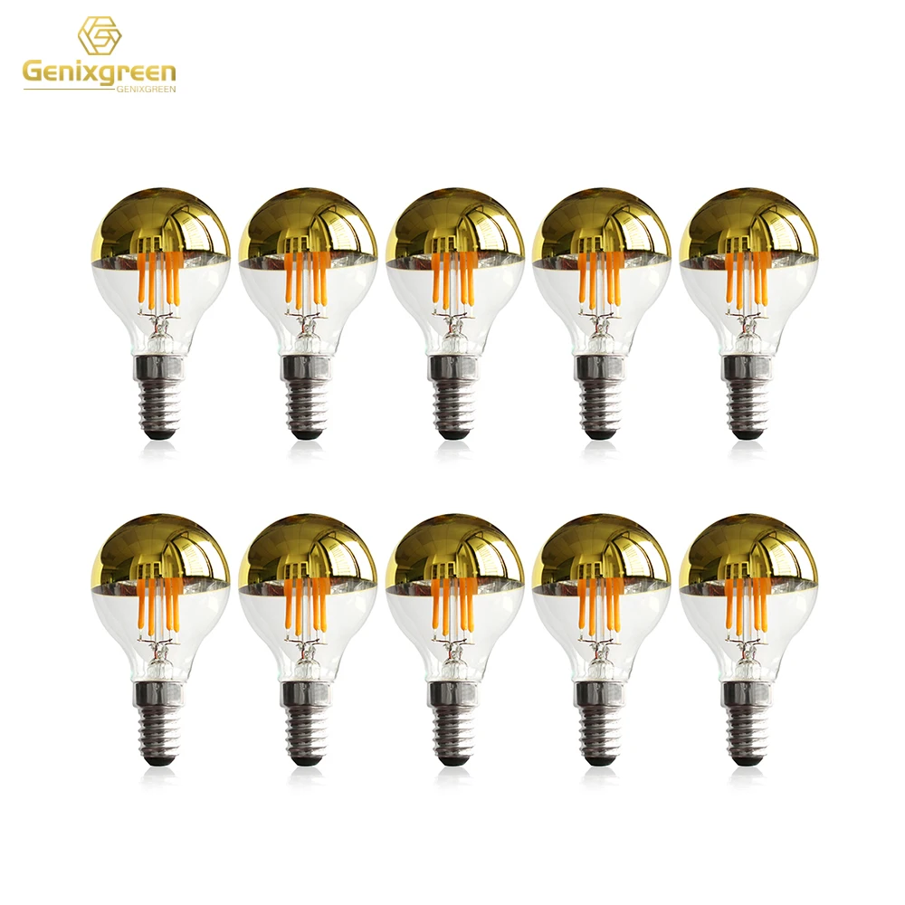 Estompat G45 Glob Bec LED 4W 2700K Aur Picura LED Filament Bec E12 E14 Alb Cald Candelabru Oglinzi Decorative Lampi 0