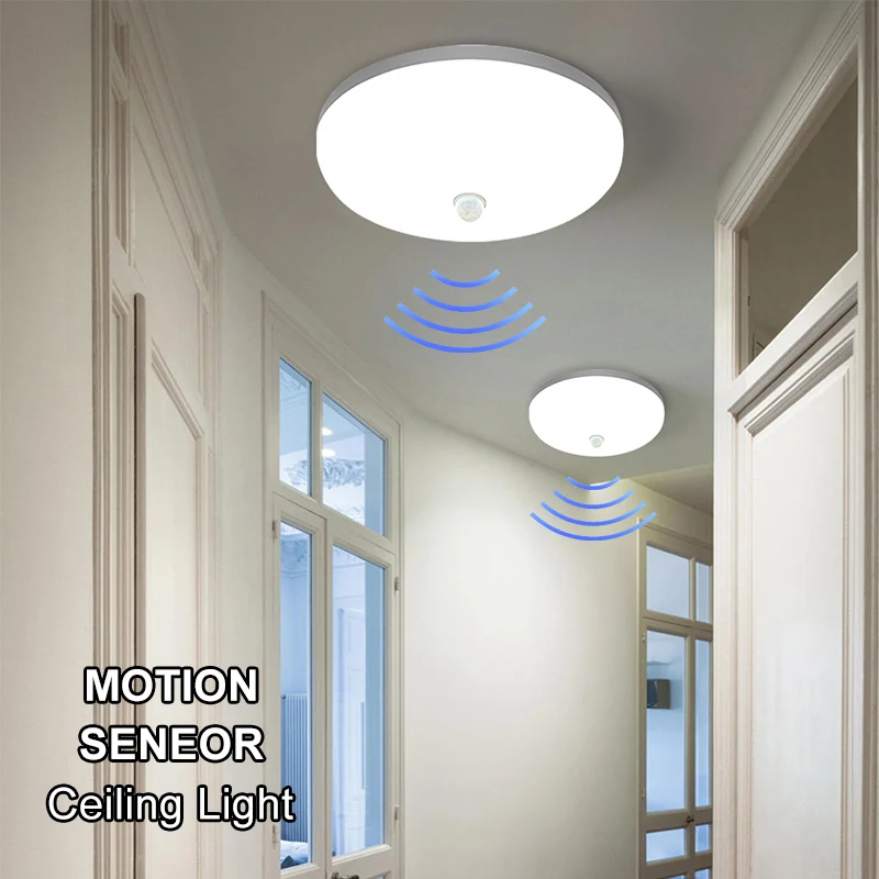Patrat /Rotund LED Lumini Plafon de Mișcare PIR Senzor Inteligent de Iluminat Acasă AC220V 110V 18W 24W 36W Lampa de Tavan Pentru Camera Holuri 4