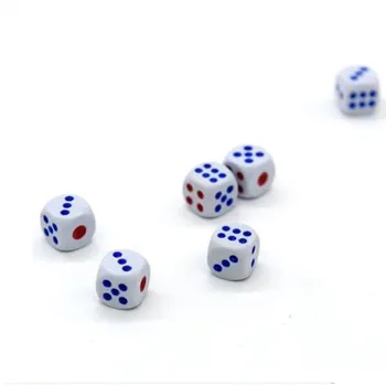 20buc zaruri albe set 12mm șase fețe rotunjite opac pensete standard de joc de noroc jucării 2021