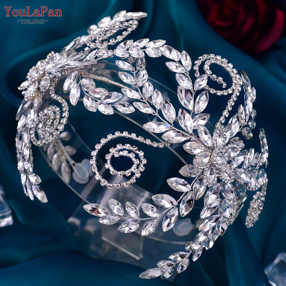YouLaPan HP443 Crystal Headband Nunta Stras Mireasa Ornament de Par pentru Femei Fete Frizură Accesorii de Par de Nunta Tiara 1