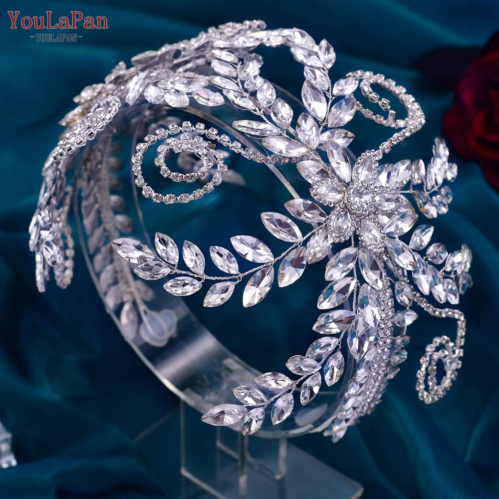 YouLaPan HP443 Crystal Headband Nunta Stras Mireasa Ornament de Par pentru Femei Fete Frizură Accesorii de Par de Nunta Tiara 2