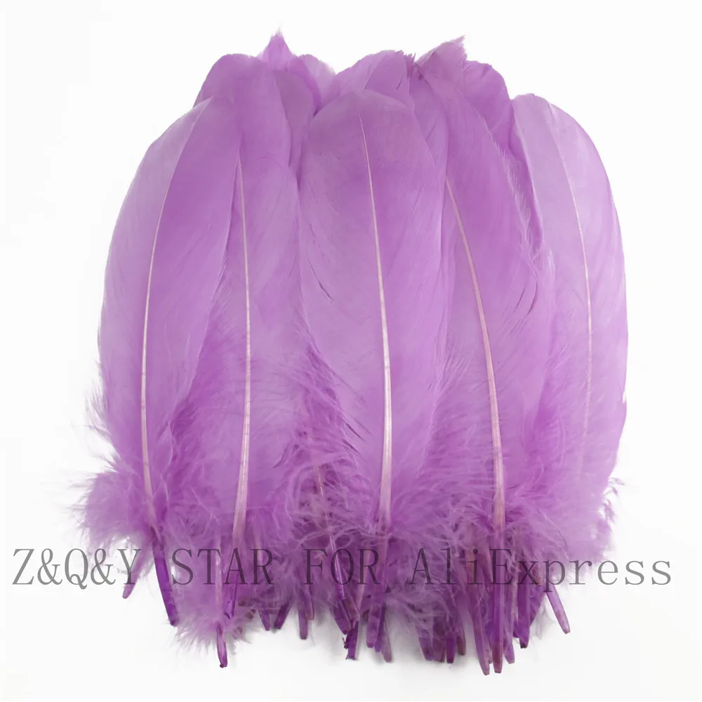 50-200 naturale pene de gâscă 15-20CM vopsite violet de lumină DIY meșteșug bijuterii haine pene