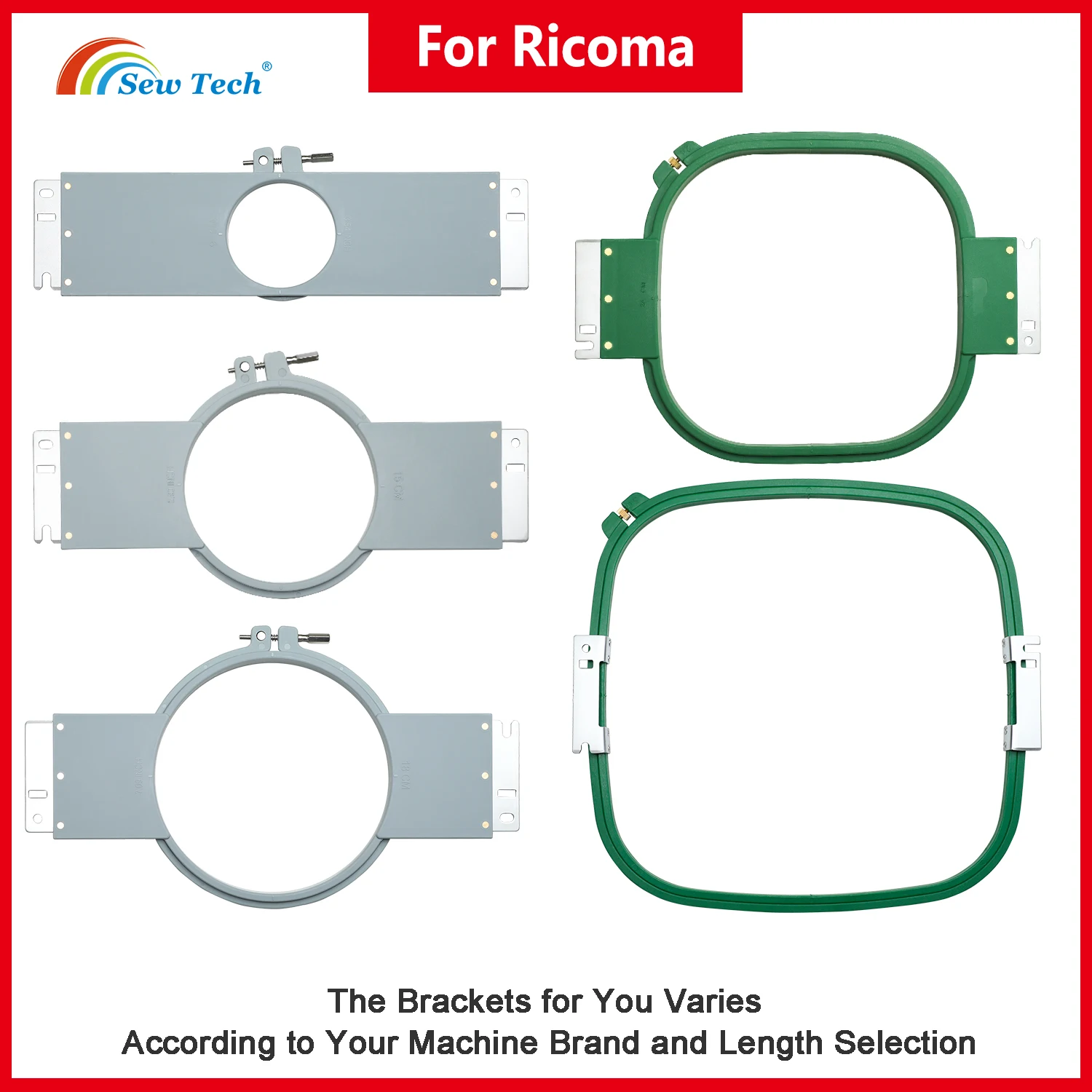 Coase Tech Broderie Cercuri pentru Ricoma (exclude pentru EM1010), de Cusut si masini de Brodat Inele Tubulare Rame 0