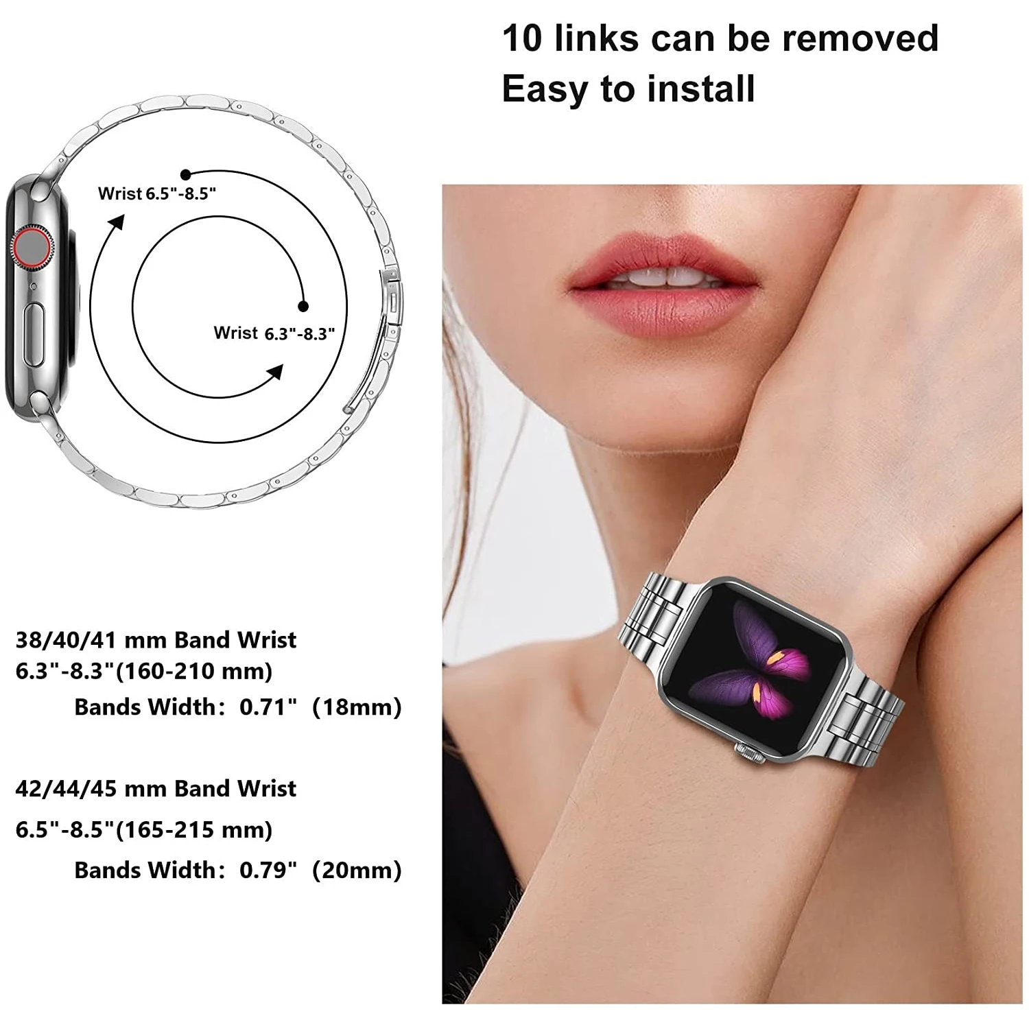 Ceas de lux Trupa pentru Apple Watch Band 44mm 45mm 42mm Curea din Otel Inoxidabil pentru Apple Watch Seria 7 6 5 SE 40mm 41mm Subțire de Metal 3
