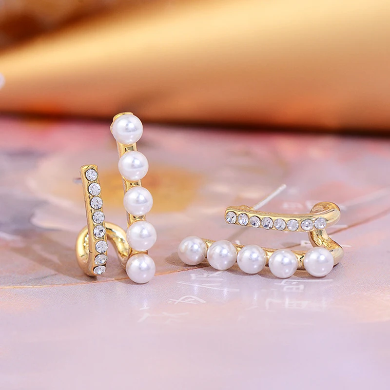 Noul Design Popular de 14K Real Placat cu Aur Geometrice Perle Cercei pentru Femei Bijuterii de Fată S925 Argint Ac AAA Stud Zircon Cadou