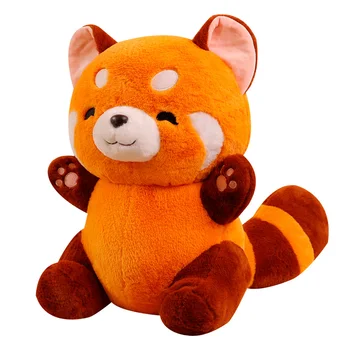 23-60cm Umplute Figura Anime Papusa Transformat Red Panda de Pluș Papusa Pufos Păr Roșu Raton Animale Îmbrățișare Arunca Perna Copii