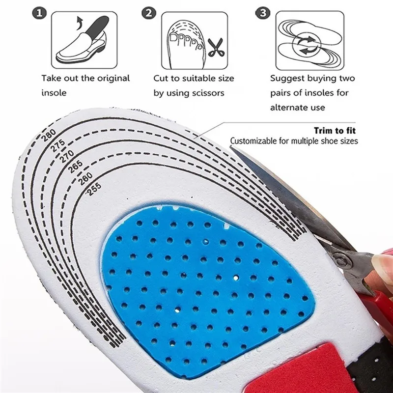 Cuttable Silicon Tălpi De Picioare De Om Femeile Semele Ortopedice Pentru Pantofi Unic Plasă De Deodorant Respirabil Sport Pantof De Alergare Tampoane 2