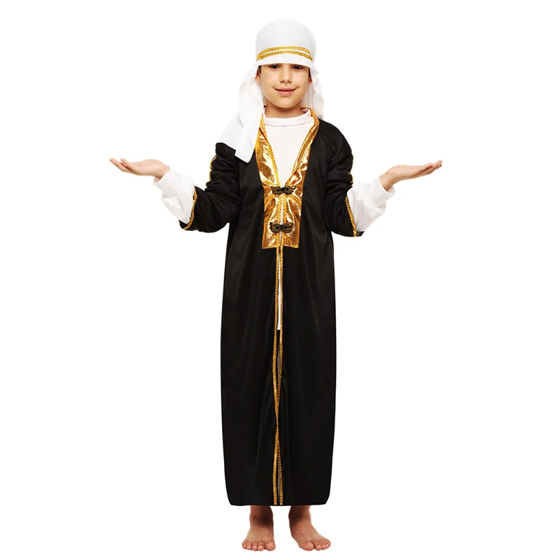 Copii Arab Arab Costum Orientul Mijlociu Costum Halat Băiat Copil Prințul Haine De Carnaval De Halloween Cosplay Copii Musulmani Costume 3