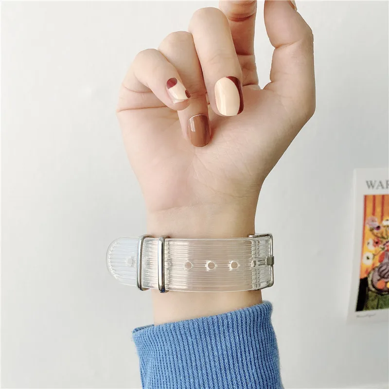 Vara Noi 2 intr-unul Transparent sport curea de ceas pentru Apple iWatch SE 6 5 4 3 2 1 curea de ceas 38mm 40mm 42mm 44mm caz S6 S5 S4 1