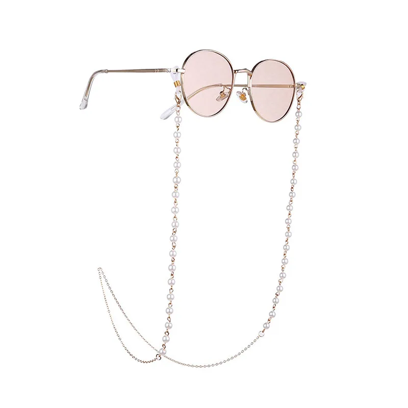 Ochelari de Lanț pentru Femei Ochelari Curea ochelari de Soare False Perle Aurii Anti-Alunecare Banda Reglabil Brățară Colier Nou
