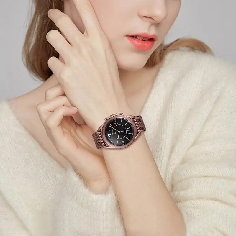 Milanese din Oțel Inoxidabil Curea pentru Samsung Galaxy Watch3 41mm 45mm Eliberare Rapidă Banda ochiurilor de Plasă Curea Ceas 3 Bratara Rose Gold 4