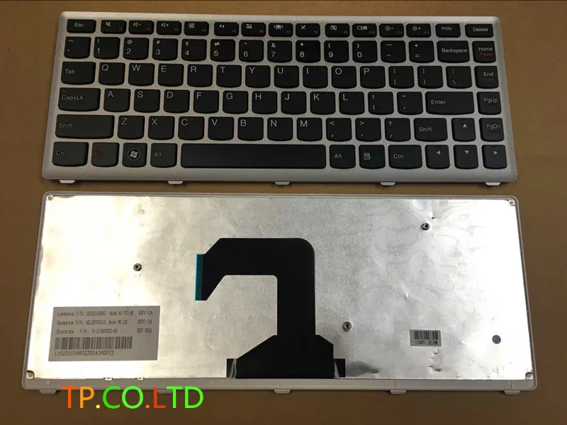 Nou, Original, pentru Lenovo IdeaPad U410 NE Tastatura cu Ramă de Argint aspect engleză 25203730 25-203730
