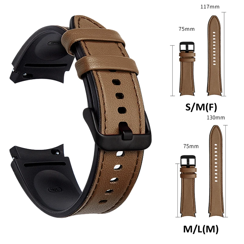 Curea din piele Pentru Samsung Galaxy Watch 4 classic 46mm 42mm 44mm 40mm Fără Goluri de Silicon+Bratara din Piele correa Galaxy Watch4 Trupa 2