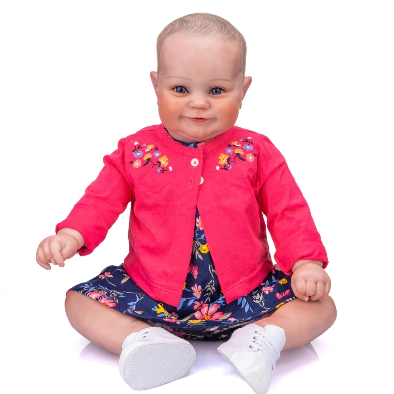 60CM Imens Dimensiunea Originală Bebe Papusa Reborn Copil Fată Copilul Maddie Corp Moale Flexibil Mână-Desen 3D Păr Tonul Pielii papusa 5