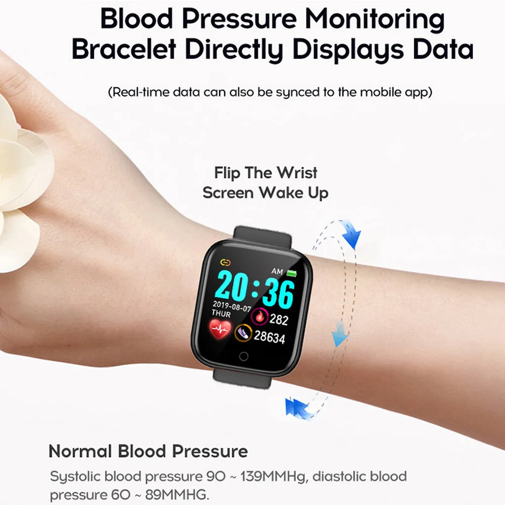D20 Pro Ceas Inteligent Y68 Bluetooth Fitness Tracker Sport Watch Monitor de Ritm Cardiac tensiunea Arterială Brățară Inteligentă pentru Android IOS 4