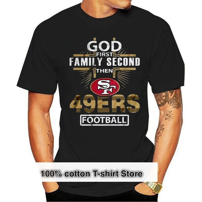 Barbati Tricou pe Dumnezeu pe Primul loc Familia Secundă, Apoi 49ers Fotbal Femei t-shirt 0