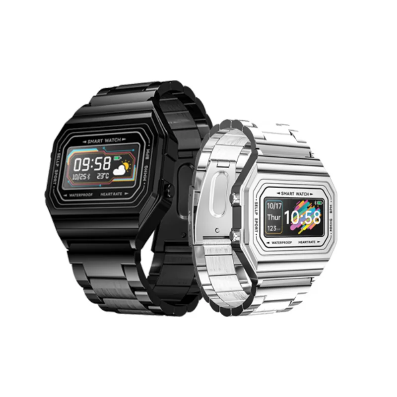 I6 Ceas Inteligent Stil Retro 0.96 Centimetru Pătrat De Ecran Din Aliaj De Metal Heart Rate Monitor Memento Apel Sport Watch Band