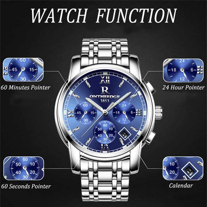 Luminos Bărbați Cuarț Ceas Sport de Lux, Ceasuri de Aur de Oțel rezistent la apa 30M Militare Calendar Ceas Reloj Hombre NOI 2