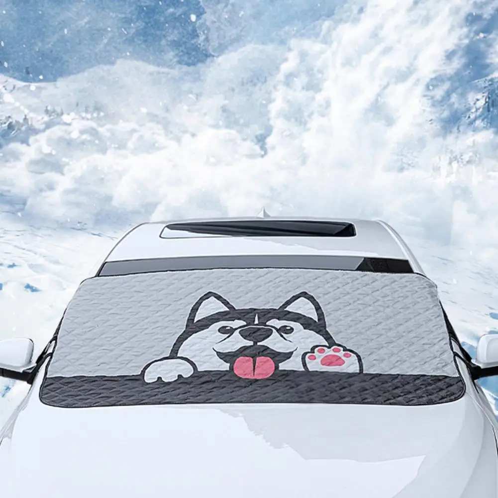 Parasolar Securitate Design Thermolytic Cute Husky Parasolar Auto Pentru Iarna