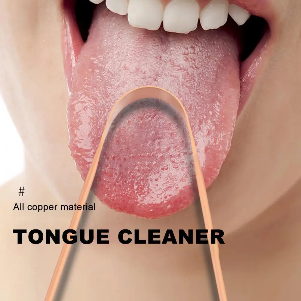 Arc Suprafață Limba Cleaner Anti-Alunecare Mâner Buna Îngrijire a Sănătății Orale Cupru Limba Racleta pentru Ingrijire Dentara