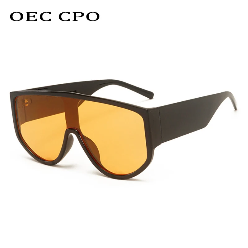 OEC CPO Supradimensionate Una Bucata ochelari de Soare pentru Femei Brand de Moda Designer de Galben de Soare Ochelari de sex Feminin Nuante Pătrat Ochelari de Oculos De