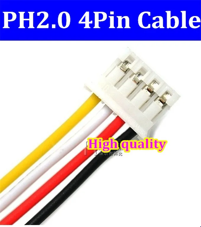 De înaltă calitate, 100buc/lot JST 2.0 mm PH2.0 PH 2.0 4pin PH-4p conector cu cablu de 100mm sârmă 24AWG