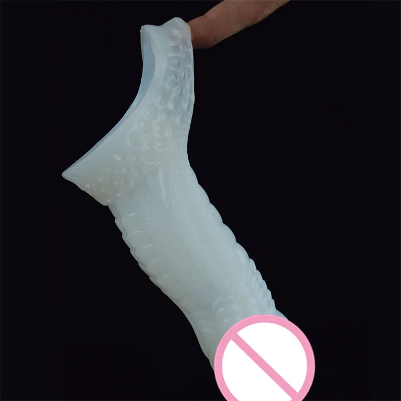 Dragon Scale Serie de Silicon Extensie a Penisului Mâneci Plus Prelungirea Vibrator Acoperi Jucarii pentru Adulti Barbati Masturbari Penis 5