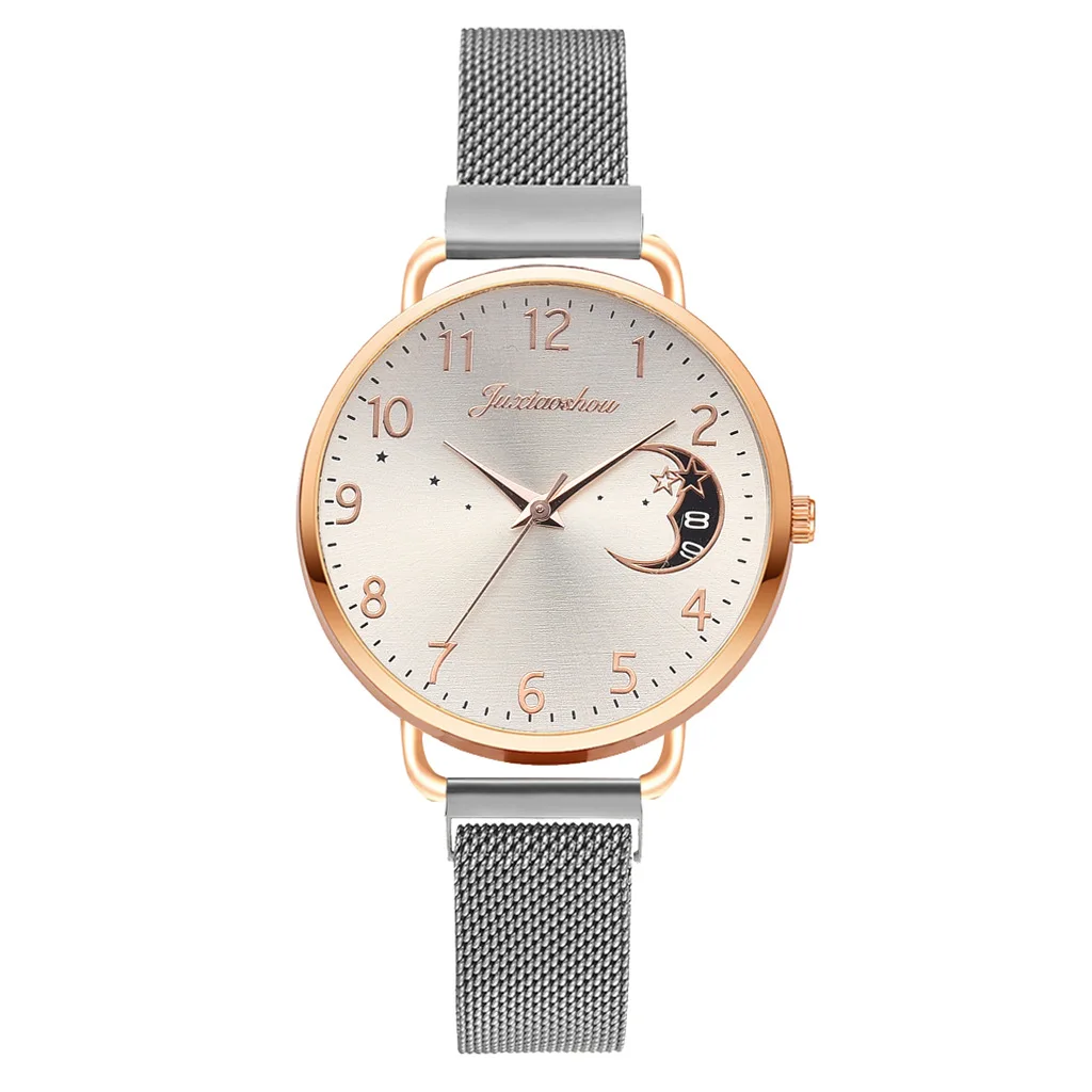 Reloj Mujer Femei Ceas De Vânzare Fierbinte Fete Personalitate Cuarț Set Magnet Catarama Luna Diagramă Trupa Calendar Fabrica De Ceas 4