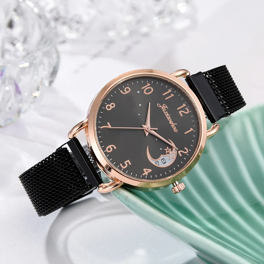 Reloj Mujer Femei Ceas De Vânzare Fierbinte Fete Personalitate Cuarț Set Magnet Catarama Luna Diagramă Trupa Calendar Fabrica De Ceas 5