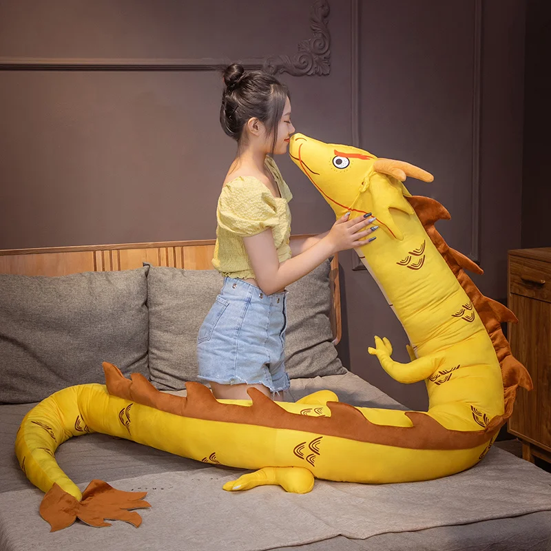 Noua Creatie Dragon Chinezesc Jucărie de Pluș Gigant Anime Apa de Foc Dragoni pentru Copii Fete cadou de Ziua Zodiac Decor 220cm 400cm 0