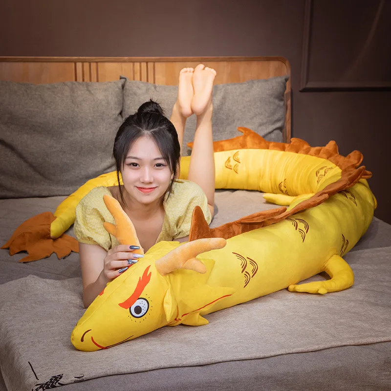 Noua Creatie Dragon Chinezesc Jucărie de Pluș Gigant Anime Apa de Foc Dragoni pentru Copii Fete cadou de Ziua Zodiac Decor 220cm 400cm 1