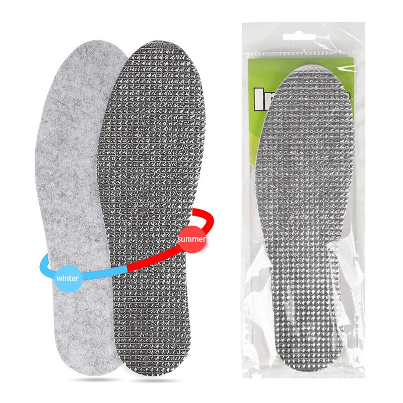 2 BUC Vara Rece rezistent la apa Lână Pantofi Tampoane Confortabile Simțit Folie de Aluminiu Tălpi interioare De Iarnă Caldă Deodorant Introduce Pentru Barbati Femei 0