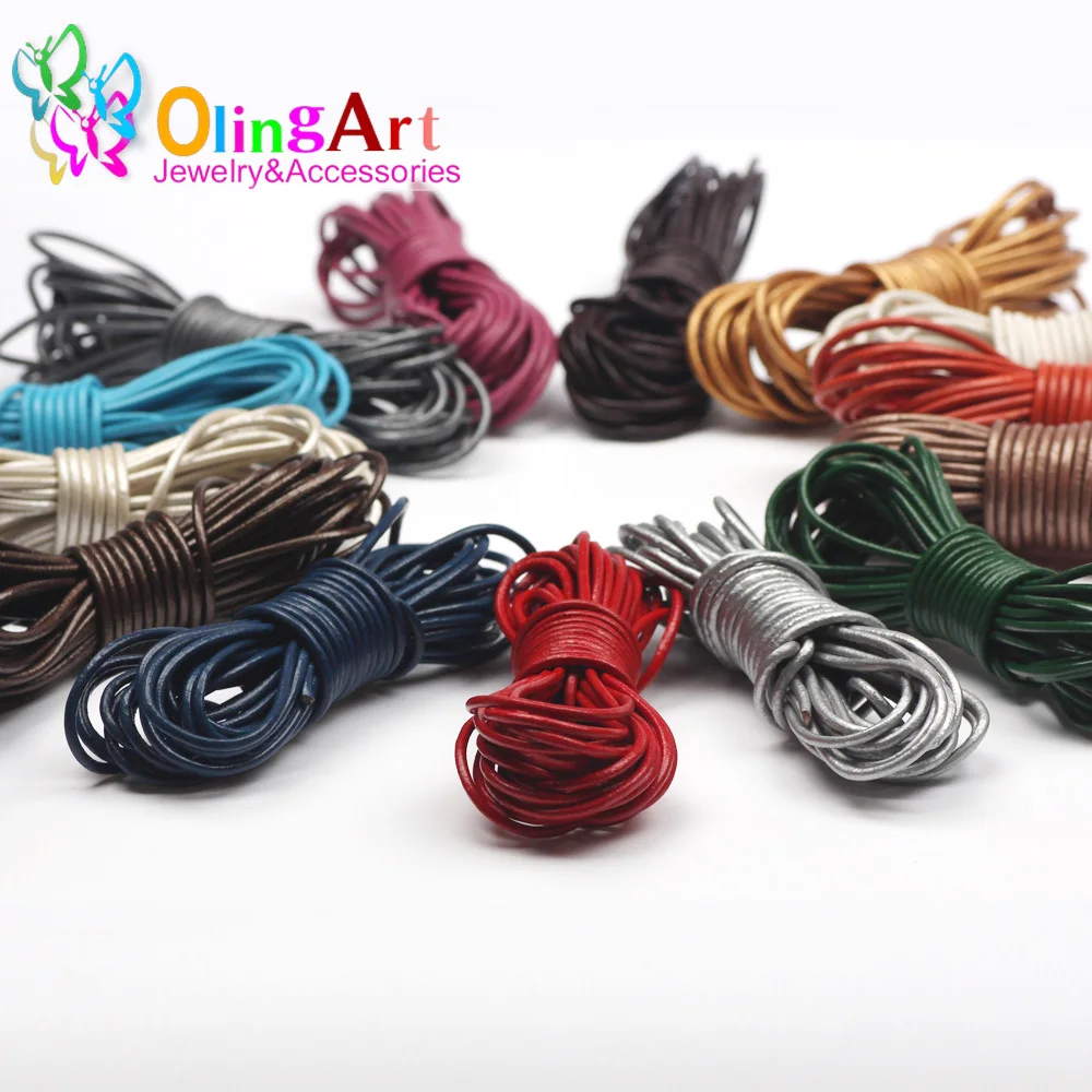 OlingArt 1,5 mm 5M/Mulțime de Ambarcațiuni Multicolor Rotund din Piele Cablu/ DIY Cercei Bratara Cravată Colier Bijuterii de Luare