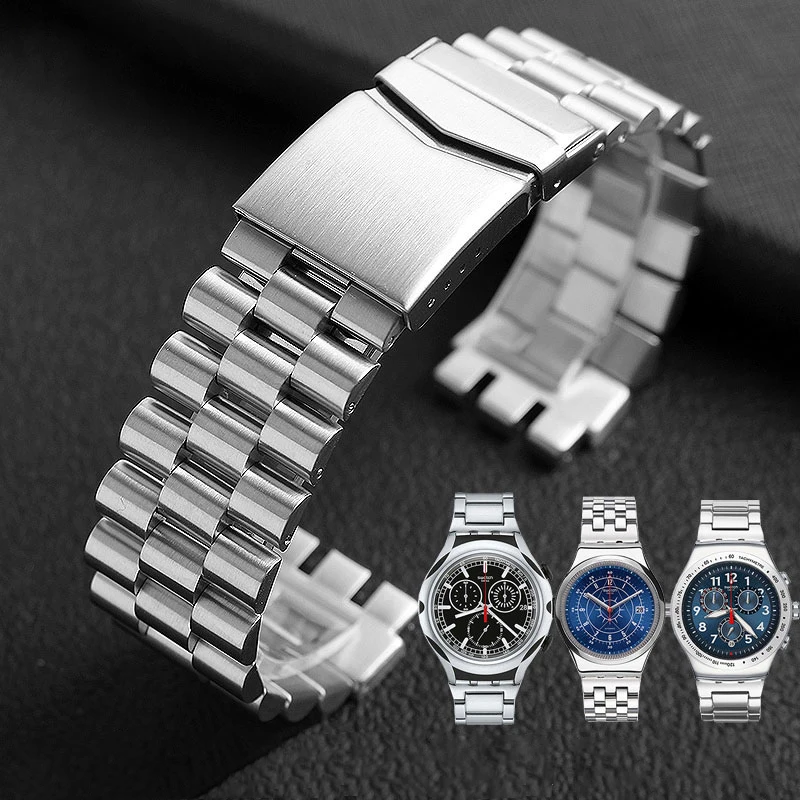 Trupa ceas Pentru Swatch YCS YAS YGS IRONIE Curea Argint Solid din Otel Inoxidabil Curea Barbati /Femei Brățară de Metal 17mm 19mm 4