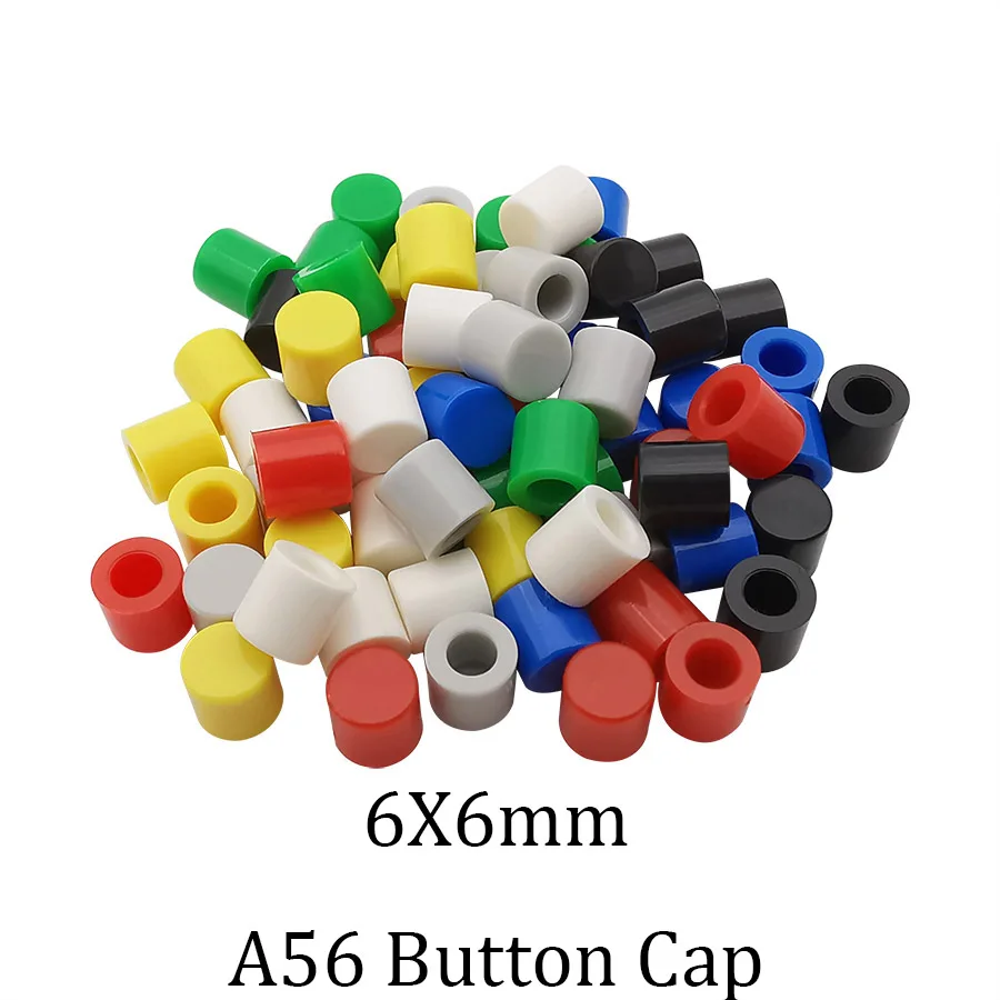 70Pcs/Set Plastic A56 Buton Capac 7 Culoare 6x6mm A56 Rotund Tactil Buton Comuta Pălărie Acoperi Kit 6mm Înălțime Comutatorul de Alimentare Capace